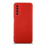 KZY İletişim Huawei P Smart 2021 ile Uyumlu Kapak İçi Kadife Kamera Korumalı Lansman Silikon Kılıf - Kırmızı