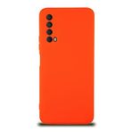 KZY İletişim Huawei P Smart 2021 ile Uyumlu Kapak İçi Kadife Kamera Korumalı Lansman Silikon Kılıf - Turuncu