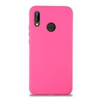 KZY İletişim Huawei P20 Lite ile Uyumlu Kapak ile Uyumlu İçi Kadife Lansman Silikon Kılıf - Neon Pembe