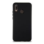 KZY İletişim Huawei P20 Lite ile Uyumlu Kapak ile Uyumlu İçi Kadife Lansman Silikon Kılıf - Siyah