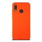 KZY İletişim Huawei P20 Lite ile Uyumlu Kapak ile Uyumlu İçi Kadife Lansman Silikon Kılıf - Turuncu