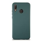 KZY İletişim Huawei P20 Lite ile Uyumlu Kapak ile Uyumlu İçi Kadife Lansman Silikon Kılıf - Yeşil