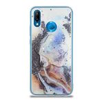 KZY İletişim Huawei P20 Lite ile Uyumlu Kapak Mermer Desenli Pop Socketli Silikon Kılıf - Mor