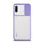Kzy İletişim Huawei P30 Lite ile Uyumlu Kapak Lensi Açılır Kapanır Kamera Korumalı Silikon Kılıf - Lila