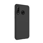 KZY İLETİŞİM Huawei P30 Lite ile uyumlu Kapak Mat Siyah Silikon Lux Kılıf