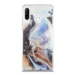 KZY İletişim Huawei P30 Lite ile Uyumlu Kapak Mermer Desenli Pop Socketli Silikon Kılıf - Mor