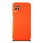 KZY İletişim Huawei P40 Lite ile Uyumlu Kapak ile Uyumlu İçi Kadife Kamera Korumalı Lansman Silikon Kılıf - Turuncu