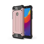 KZY İletişim-Huawei Y7 2018 ile Uyumlu Kapak Çift Katmanlı Zırh Tank Kılıf - Rose Gold (ROSE GOLD)