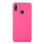 KZY İletişim Huawei Y7 2019 ile Uyumlu Kapak ile Uyumlu İçi Kadife Lansman Silikon Kılıf - Neon Pembe