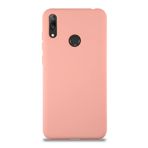 KZY İletişim Huawei Y7 2019 ile Uyumlu Kapak ile Uyumlu İçi Kadife Lansman Silikon Kılıf - Pembe