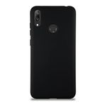 KZY İletişim Huawei Y7 2019 ile Uyumlu Kapak ile Uyumlu İçi Kadife Lansman Silikon Kılıf - Siyah