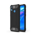 KZY İletişim-Huawei Y7 Prime 2019 ile Uyumlu Kapak Çift Katmanlı Zırh Tank Kılıf - Siyah (SİYAH)