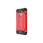 KZY İletişim-Huawei Y7 Prime ile Uyumlu Kapak Çift Katmanlı Zırh Tank Kılıf - Kırmızı (KIRMIZI)