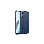 KZY İletişim-Oppo Reno 7 4G ile Uyumlu Kılıf Darbe Korumalı Deri Görünümlü Silikon Arka Kapak - Lacivert (Lacivert)