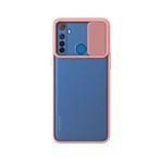 Kzy İletişim Realme 5i ile Uyumlu Kapak Lensi Açılır Kapanır Kamera Korumalı Silikon Kılıf - Pudra