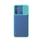 Kzy İletişim Realme 5i ile Uyumlu Kapak Lensi Açılır Kapanır Kamera Korumalı Silikon Kılıf - Turkuaz
