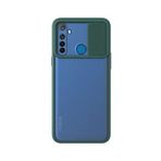 Kzy İletişim Realme 5i ile Uyumlu Kapak Lensi Açılır Kapanır Kamera Korumalı Silikon Kılıf - Yeşil