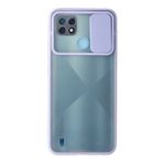 Kzy İletişim Realme C21 ile Uyumlu Kapak Lensi Açılır Kapanır Kamera Korumalı Kılıf - Lila