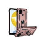 KZY İletişim Realme C21 ile Uyumlu Kapak Military Yüzüklü Stantlı Panzer Tank Kılıf - Rose Gold