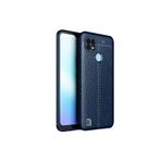KZY İletişim-Realme C21 ile Uyumlu Kılıf Darbe Korumalı Deri Görünümlü Silikon Arka Kapak - Lacivert (LACİVERT)