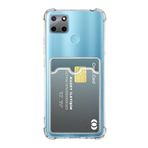 KZY İLETİŞİM Realme C25Y Uyumlu Kapak Korumalı Kartlıklı Darbe Emici Özellikli Şeffaf Silikon Kılıf