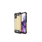 KZY İletişim-Samsung Galaxy A02S ile Uyumlu Kapak Çift Katmanlı Zırh Tank Kılıf - Gold (Gold)