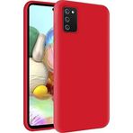 KZY İletişim Samsung Galaxy A02S ile Uyumlu Kapak Içi Kadife Soft Logosuz Lansman Silikon Kılıf - Kırmızı