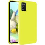 KZY İletişim Samsung Galaxy A02s ile Uyumlu Kapak Içi Kadife Soft Logosuz Lansman Silikon Kılıf - Sarı