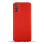 KZY İletişim Samsung Galaxy A02S ile Uyumlu Kapak ile Uyumlu İçi Kadife Kamera Korumalı Lansman Silikon Kılıf - Kırmızı