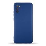 KZY İletişim Samsung Galaxy A02S ile Uyumlu Kapak ile Uyumlu İçi Kadife Kamera Korumalı Lansman Silikon Kılıf - Lacivert