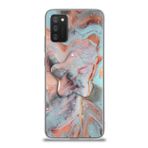 KZY İletişim Samsung Galaxy A02S ile Uyumlu Kapak Mermer Desenli Pop Socketli Silikon Kılıf - Mercan