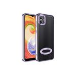 KZY İletişim Samsung Galaxy A04 ile uyumlu Kapak ile uyumlu Yanları Renkli Lens Korumalı Logo Gösteren Luxury Silikon Kılıf - Lila