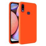KZY İletişim Samsung Galaxy A10s ile Uyumlu İçi Kadife Soft Logosuz Lansman Silikon Kılıf - Turuncu