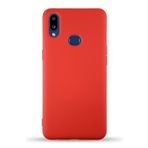 KZY İletişim Samsung Galaxy A10S ile Uyumlu Kapak İçi Kadife Lansman Silikon Kılıf - Kırmızı