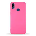 KZY İletişim Samsung Galaxy A10S ile Uyumlu Kapak İçi Kadife Lansman Silikon Kılıf - Neon Pembe