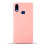 KZY İletişim Samsung Galaxy A10S ile Uyumlu Kapak İçi Kadife Lansman Silikon Kılıf - Pembe