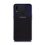 Kzy İletişim Samsung Galaxy A10S ile Uyumlu Kapak Lensi Açılır Kapanır Kamera Korumalı Silikon Kılıf - Lacivert