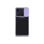 Kzy İletişim Samsung Galaxy A10S ile Uyumlu Kapak Lensi Açılır Kapanır Kamera Korumalı Silikon Kılıf - Lila
