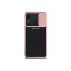 Kzy İletişim Samsung Galaxy A10S ile Uyumlu Kapak Lensi Açılır Kapanır Kamera Korumalı Silikon Kılıf - Pudra