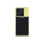 Kzy İletişim Samsung Galaxy A10S ile Uyumlu Kapak Lensi Açılır Kapanır Kamera Korumalı Silikon Kılıf - Sarı