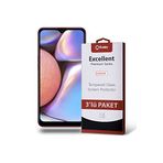 KZY İLETİŞİM Samsung Galaxy A10S ile uyumlu Temperli Ekran Koruyucu Kırılmaz Cam Ekonomik 3'lü Paket