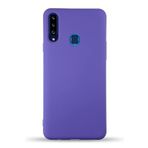 KZY İletişim Samsung Galaxy A20S ile Uyumlu Kapak ile Uyumlu İçi Kadife Lansman Silikon Kılıf - Mor