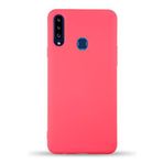 KZY İletişim Samsung Galaxy A20S ile Uyumlu Kapak ile Uyumlu İçi Kadife Lansman Silikon Kılıf - Neon Pembe
