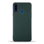 KZY İletişim Samsung Galaxy A20S ile Uyumlu Kapak ile Uyumlu İçi Kadife Lansman Silikon Kılıf - Yeşil