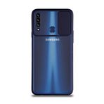 Kzy İletişim Samsung Galaxy A20S ile Uyumlu Kapak Lensi Açılır Kapanır Kamera Korumalı Silikon Kılıf - Lacivert