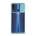 Kzy İletişim Samsung Galaxy A20S ile Uyumlu Kapak Lensi Açılır Kapanır Kamera Korumalı Silikon Kılıf - Turkuaz
