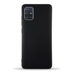 KZY İletişim Samsung Galaxy A71 ile Uyumlu Kapak ile Uyumlu İçi Kadife Lansman Silikon Kılıf - Siyah