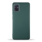 KZY İletişim Samsung Galaxy A71 ile Uyumlu Kapak ile Uyumlu İçi Kadife Lansman Silikon Kılıf - Yeşil