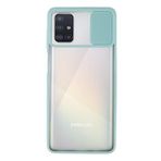 Kzy İletişim Samsung Galaxy A71 ile Uyumlu Kapak Lensi Açılır Kapanır Kamera Korumalı Silikon Kılıf - Turkuaz