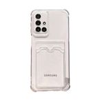 KZY İLETİŞİM Samsung Galaxy A71 Kapak Kamera Korumalı Kartlıklı Darbe Emici Özellikli Şeffaf Silikon Kılıf